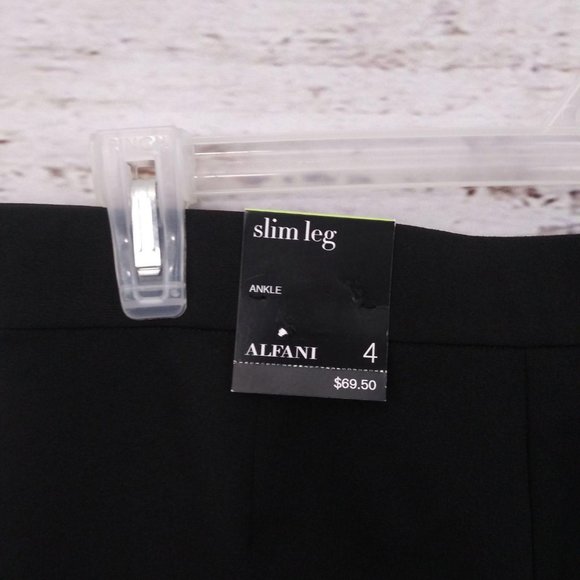 Alfani Ruffle Hem Slim Leg Ankle Pants Black - Picture 7 of 11